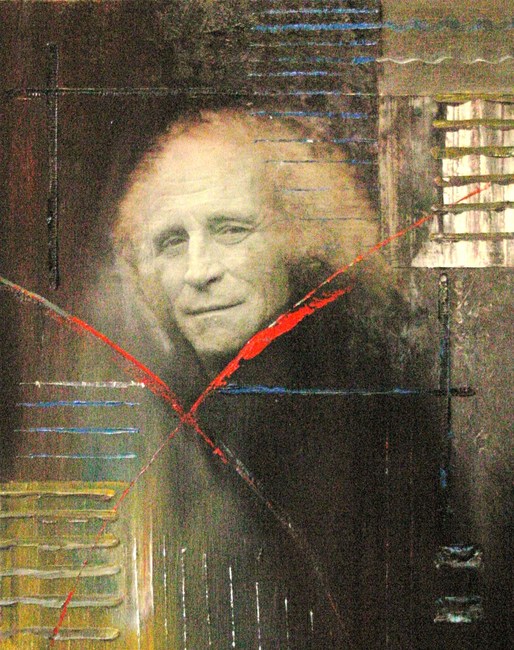 Thank You L�o 2009 50x40cm collage et huile sur toile