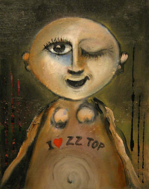 I Love ZZ Top  2008  30x24  Huile sur toile -- Cliquez pour voir l'image en entier