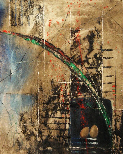 sang de noces 2010 70x50cm tech. mixte sur toile