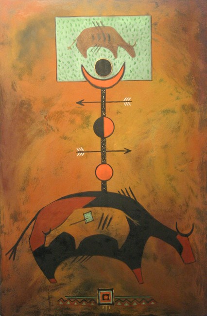 Symbole XXXII  2003  165x110 Technique mixte sur toile