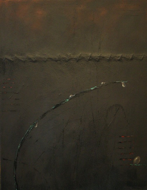 Cicatrice 2009 90x70cm tech.mixte sur toile -- Cliquez pour voir l'image en entier