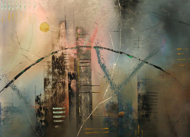 il faudrait des oiseaux sans m�moire2010 106x145cm huile sur toile