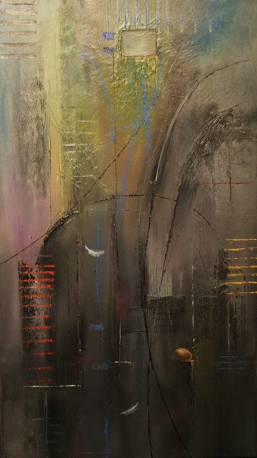 �coute...le silence 2010 125x70cm huile sur toile