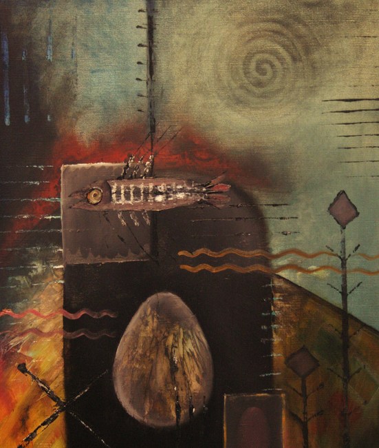 RELIQUAIRE 2008 70x60 huile sur toile -- Cliquez pour voir l'image en entier