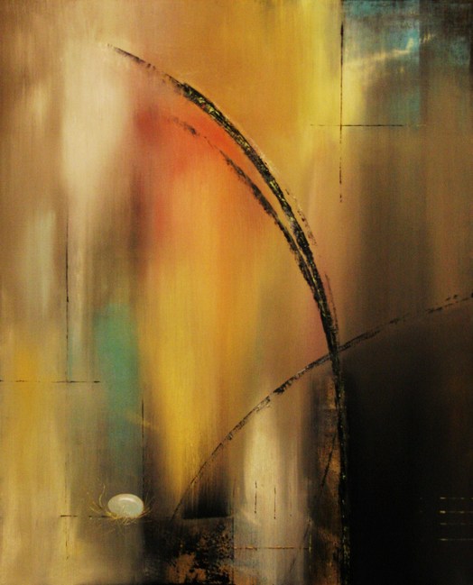 un coin de ciel bleu 2009 80x65 huile sur toile -- Cliquez pour voir l'image en entier